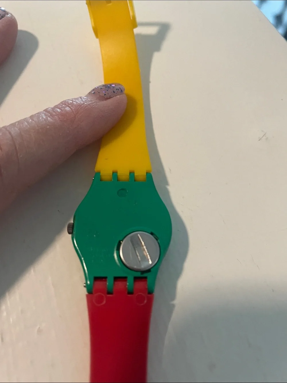 Vintage Swatch Red, Yellow & Green and Quintel Bubble Airplane Watches 2 watches